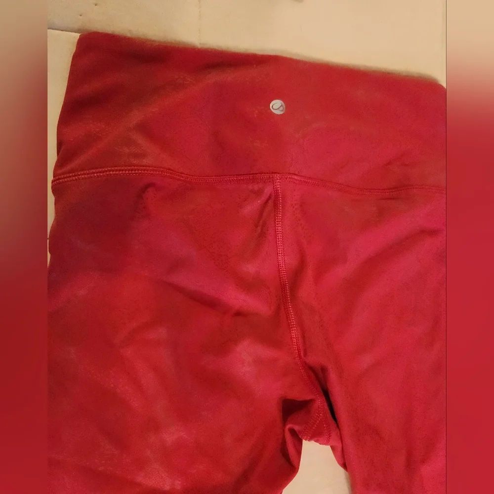 CRZ YOGA Bundle Of Black Bodysuit & Red Leggings, Adjustable Strap, EUC Small